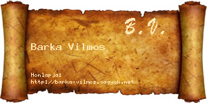 Barka Vilmos névjegykártya